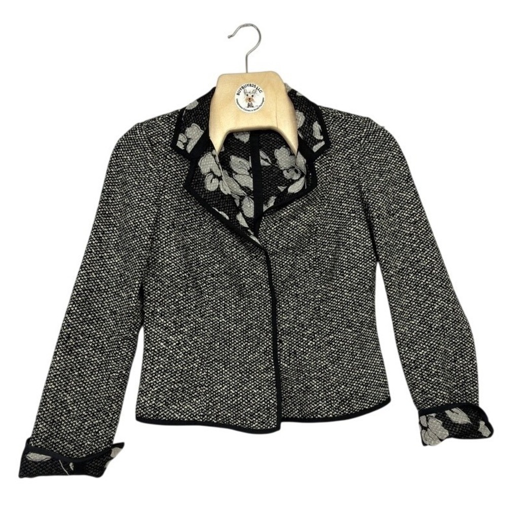 Vintage NYC Wool Blazer Women's Size 2 Garfield‎ & Marks Floral Lining